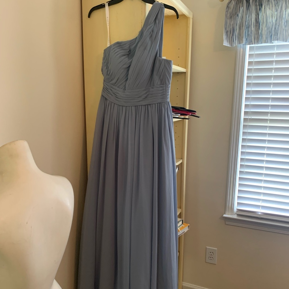 Gray-blue evening gown